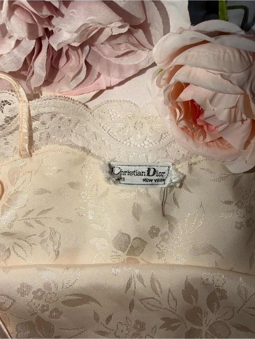 Vintage Christian Dior Lace-Trim Satin Bodysuit - Picture 3 of 3